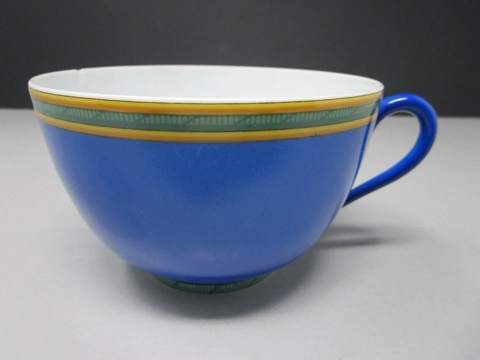 Hermes Paris Francia Tucanes Azul Grande Taza de Té y Platillo Porcelana *COMO SE LEE* Foto 3 de 4