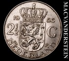 Netherlands: 1963 Silver 2.5 Gulden - Scarce  High Grade  Lustrous  #L7949 — photo 1
