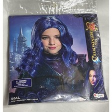 DESCENDANTS 3 MAL WIG CHILD Disney 4 Purple DRESS UP Costume NEW