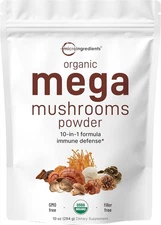 Micro Ingredients Organic Mega Mushroom Powder,10 Ounce 10 (Pack of 1) 