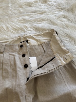 Evan Kinori New Two Pleat Shorts Tumbled Hemp Canvas Beige 30 | eBay