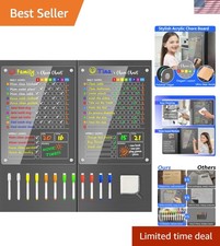 Acrylic Magnetic Chore Chart for Kids, 12"x16" Reward Responsibility Chart, C...
