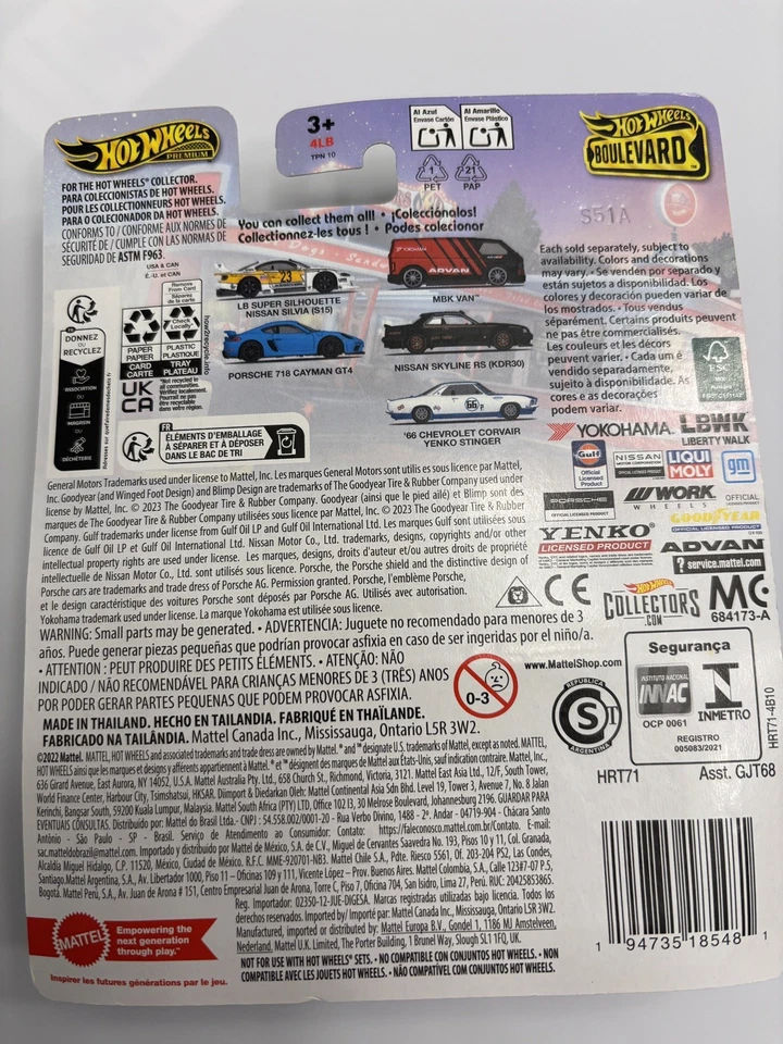 Hot Wheels Premium Boulevard Porsche 718 Cayman GT4 azul #93 pilotos reales Foto 2 de 3