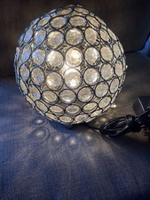 Vintage Style Crystal Ball Table Lamp Round Plastic Prism Globe Modern Decor