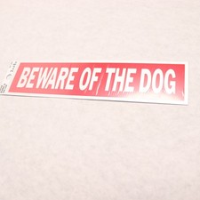 Everbilt Adhesive Beware of Dog Sign Red/White 2" x 8" 287459