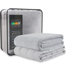 Degrees of Comfort Washable Weighted Blanket with Removable Cover Twin Size, ...