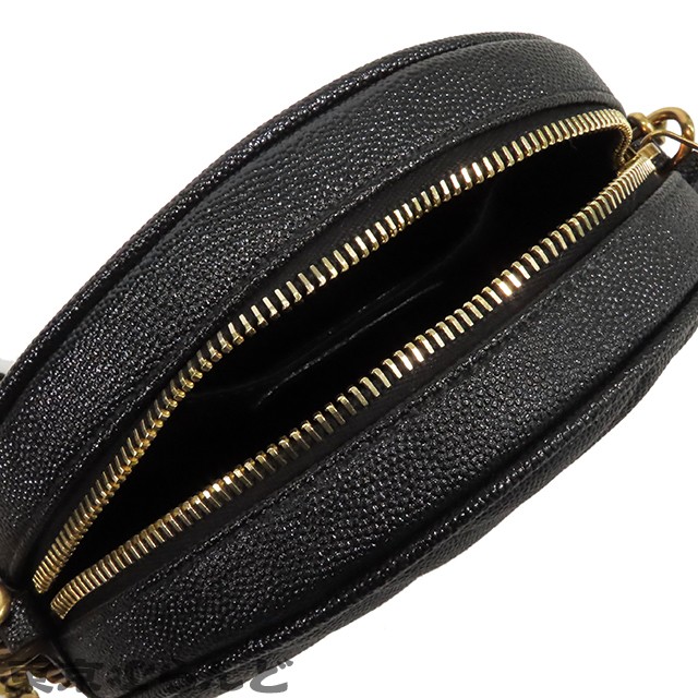 SAINT LAURENT Borsa a tracolla rotonda con catena in vinile bg20139