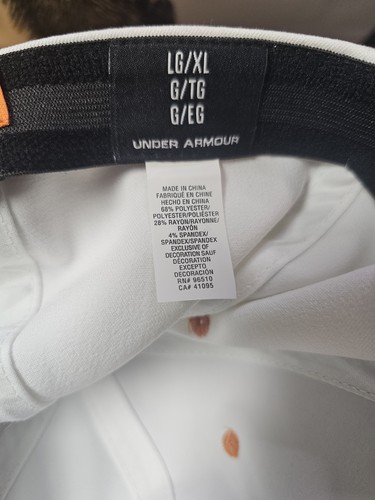 Under Armour Heat Gear Hat. White and Black Adult L/XL new with tags - Picture 9 of 9