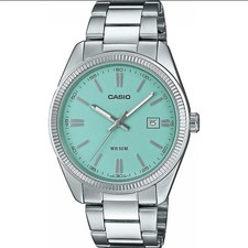 Casio MTP-1302PD-2A2VEF 44mm Silver Stainless Steel Case and Bracelet with Blue