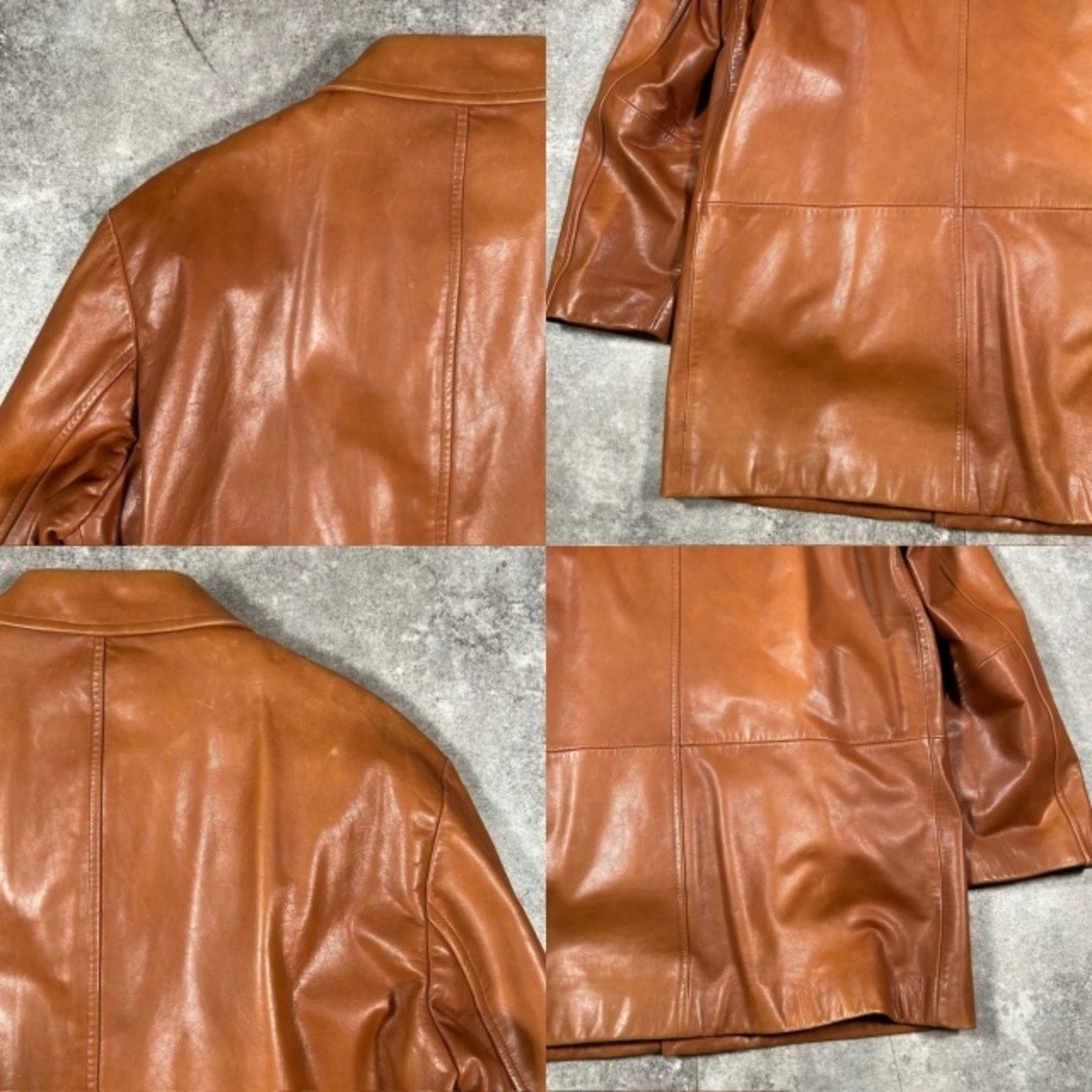 HUGO BOSS Calfskin Leather Coat With Fur Liner Brown Balmain Men's Used NE51-0 thumbnail 5