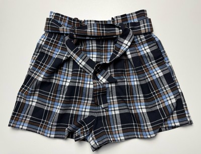Stradivarius, Shorts, Größe M, Mehrfarbig kariert, Gürtel, Neuwertig