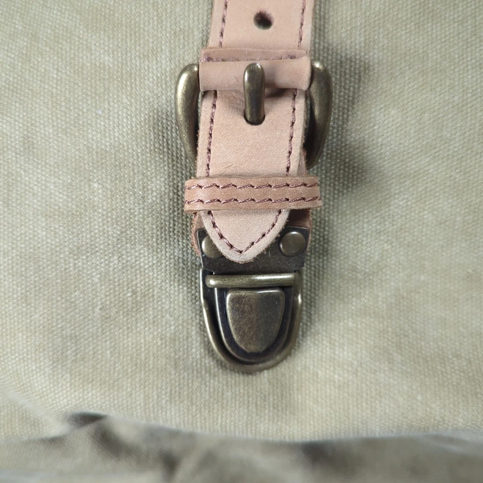 Bolso Bandolera LL Bean Cuero Lona Tostado Cartera Mensajero Bolso de Campo Solapa Foto 2 de 4