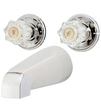 Homework  s Worldwide 2-Handle Wall-Mount Tub Filler in Polished Chrome