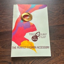 Vintage Lieba Scarf Clip And Original Book Of Designs 1980 Gold