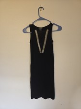 Bebe Little Black Dress With Gold Accents Size Small NEW 