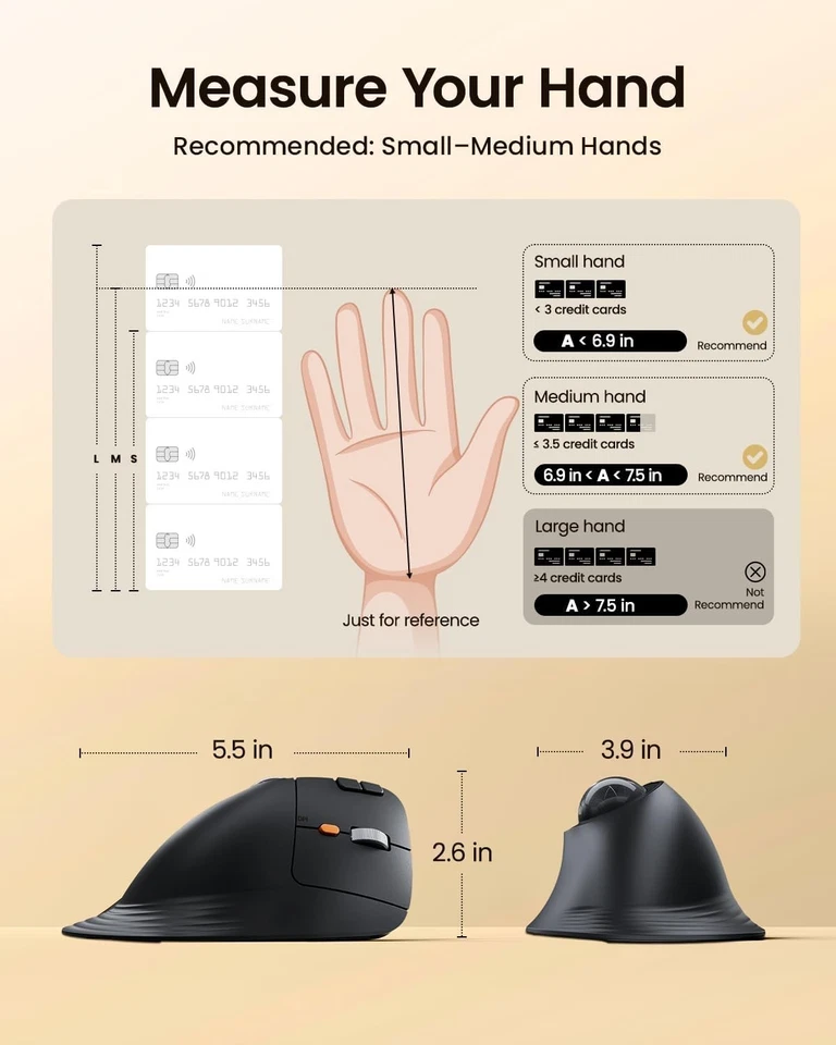 t137 ProtoArc Vertical Wireless blue Trackball Mouse EM05 NL Bluetooth Ergonomic - Image 2 of 4