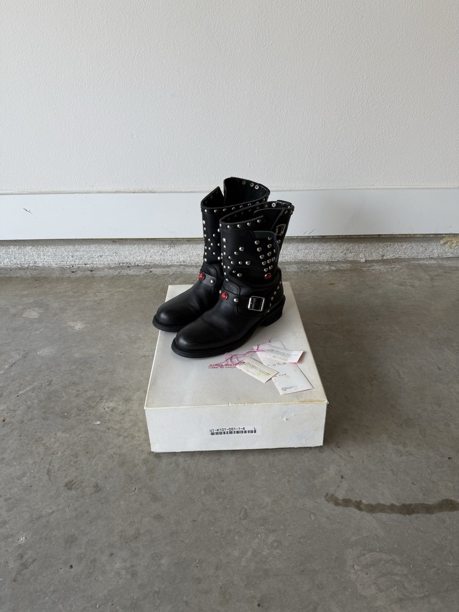Junya Watanabe AW2002 Studded Jewel Gem Stone Engineer Boots Size