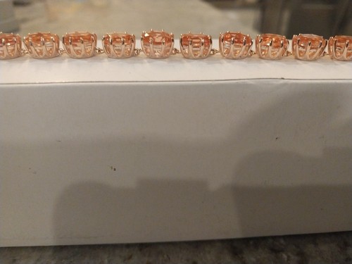 Morganique Quartz (Triplet) Link Bracelet/18KVermeil RGold/Sterling,Sz 7.25 OR8" - Picture 5 of 15