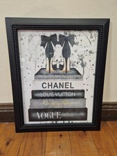 Framed Wall Art Chanel Louis Vuitton Christian Dior Books 35cm x 27.5cm
