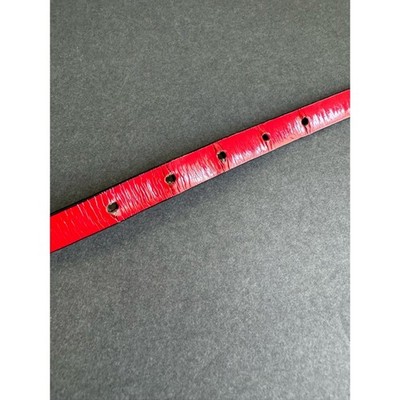 Ralph Lauren Reversible Belt Black Croc Embossed Red Patent  display picture 2