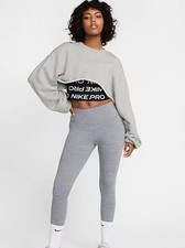Image of NWT Nike One Women Sz M High Waisted Crop Legging Smoke Grey/Heather FN3236-084