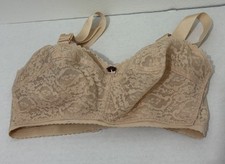 Vintage Ardyss Bra Shaper Firm Lift Breast 28H Beige Bra Thick Straps Support