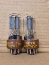 2x TUBE UNITED ELECTRONIC 6SN7 WGTA GREY Plate METRIX TESTED STRONG MATCHED PAIR