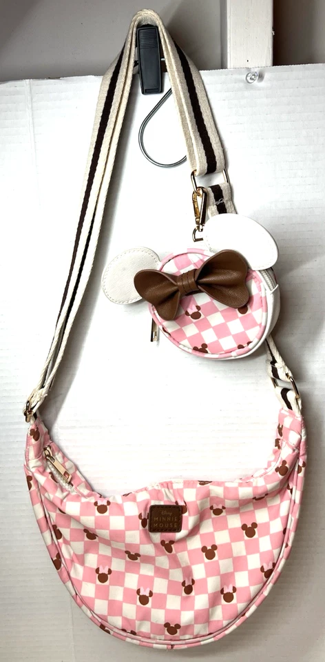 Disney Minnie & Mickey Mouse Bioworld Media Luna Bandolera Monedero y Monedero Foto 2 de 4