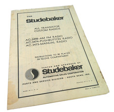 Studebaker Am Fm Transistor Push Button Radio Instruction Guide Brochure Sheet