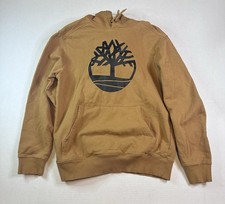 Timberland Mens Classic Tree Logo Regular Fit Hoodie Size Medium Tan Pullover