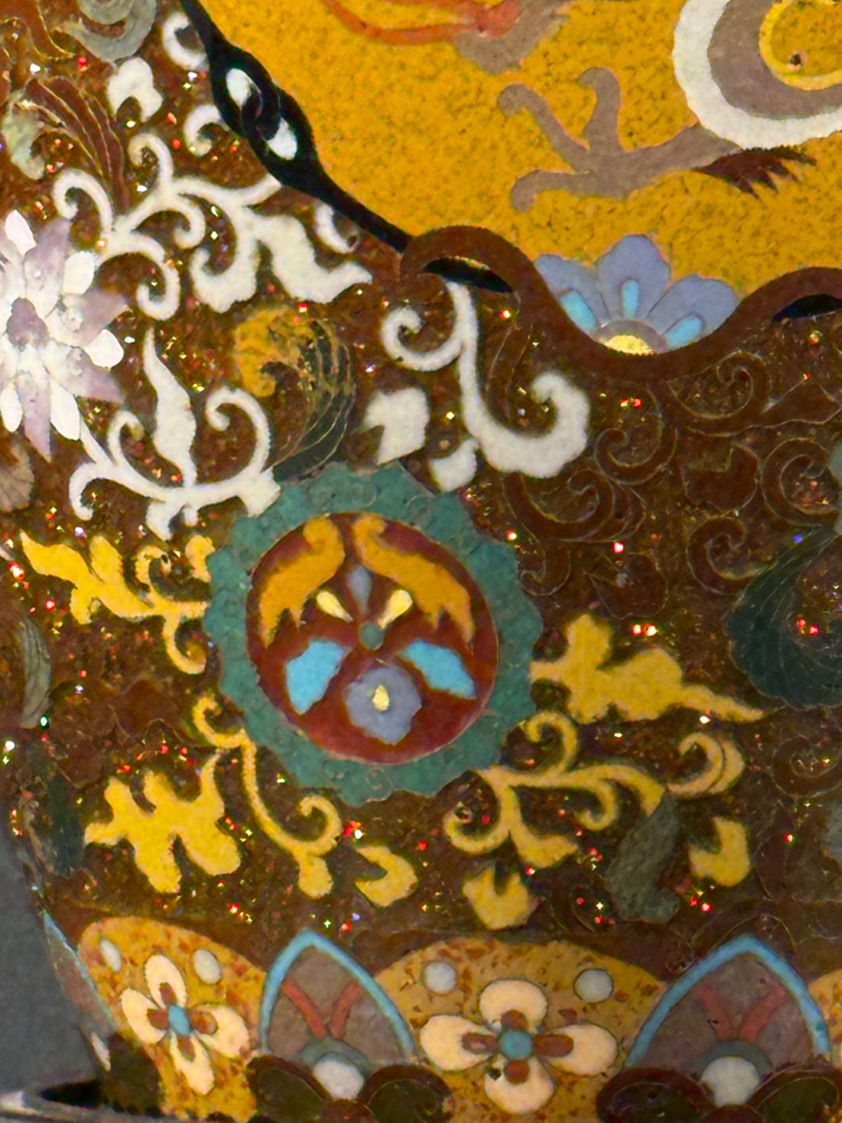 Japanese Meiji Cloisonné Vase Museum Quality Dragon Phoenix Exceptional Wirework