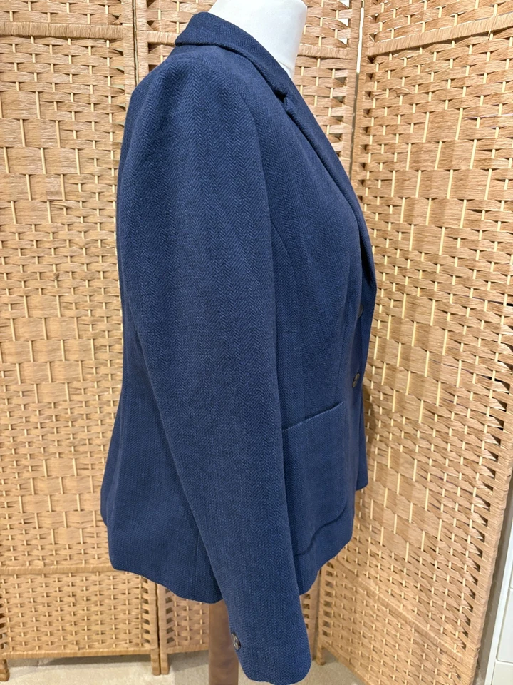 Joules Blazer Jacket Size 20 BNWT Blue Herringbone NEW H67 - Image 4 of 4