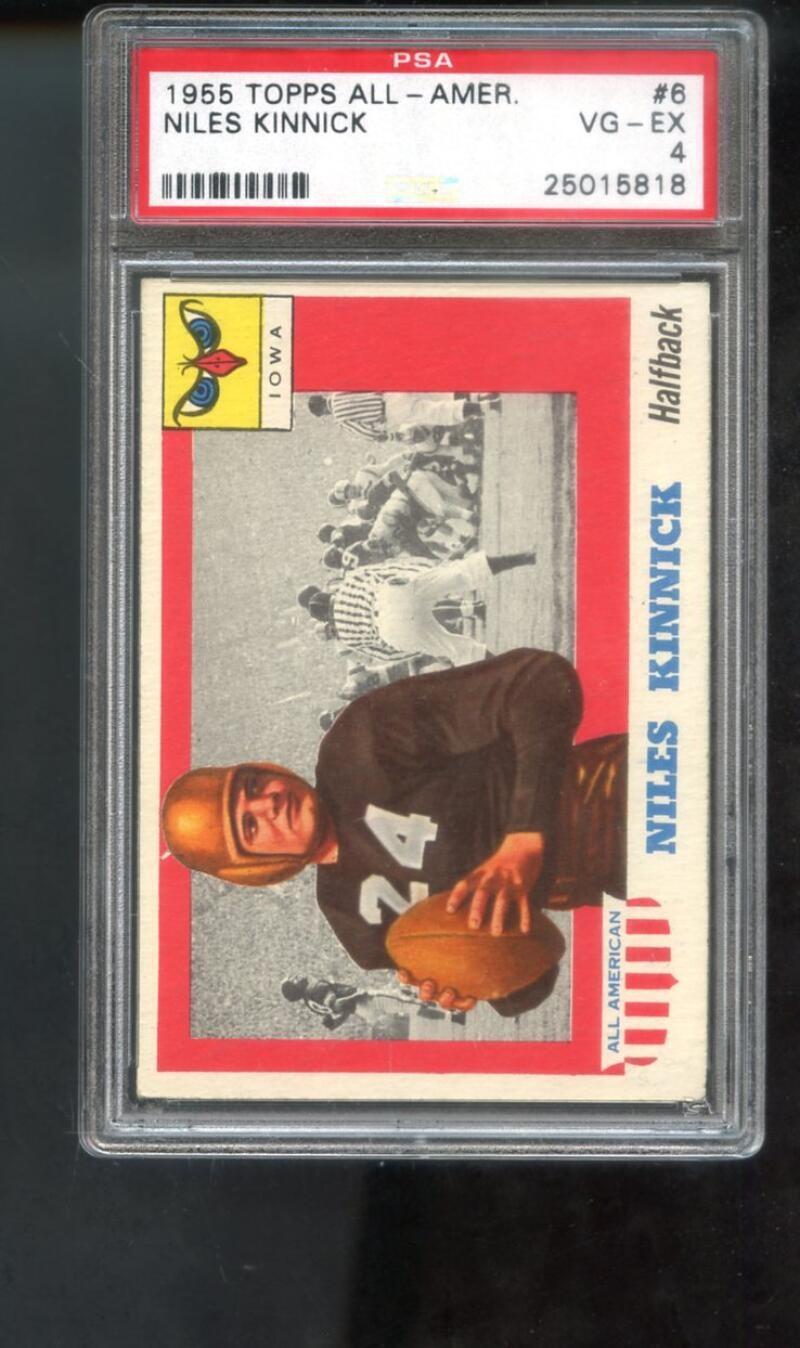 1955 Topps All-American #6 Niles Kinnick PSA 4 Graded Football Card Iowa Nile