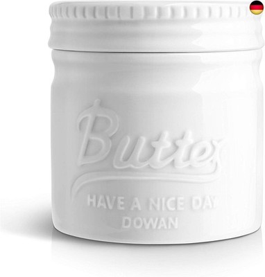 DOWAN Porzellan Butter Keeper Crock, Französische Butterdose mit Deckel, Porzell