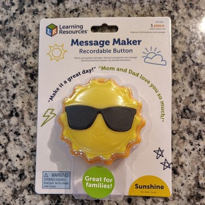 Learning Resources Message Maker Recordable Button Sunshine, 1 Pieces, Social Em