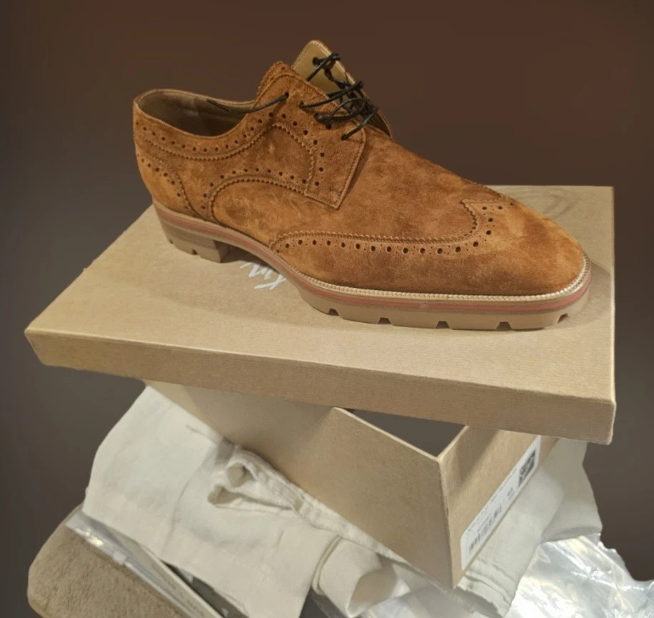 Vibram Gumlite Beige Green Leather Oxfords Brogue Shoes Men Sz 8.5M US/42EU Orvis vibram gumlite mens - Gem main image 4