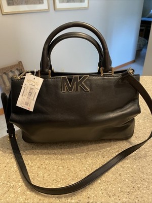 MICHAEL KORS Florence Medium Satchel black Leather BAG Authentic Read