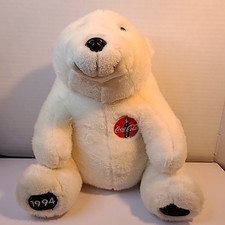 Vintage Coca-Cola Advertising White Polar Bear 1994 Plush Stuffed Animal Soft
