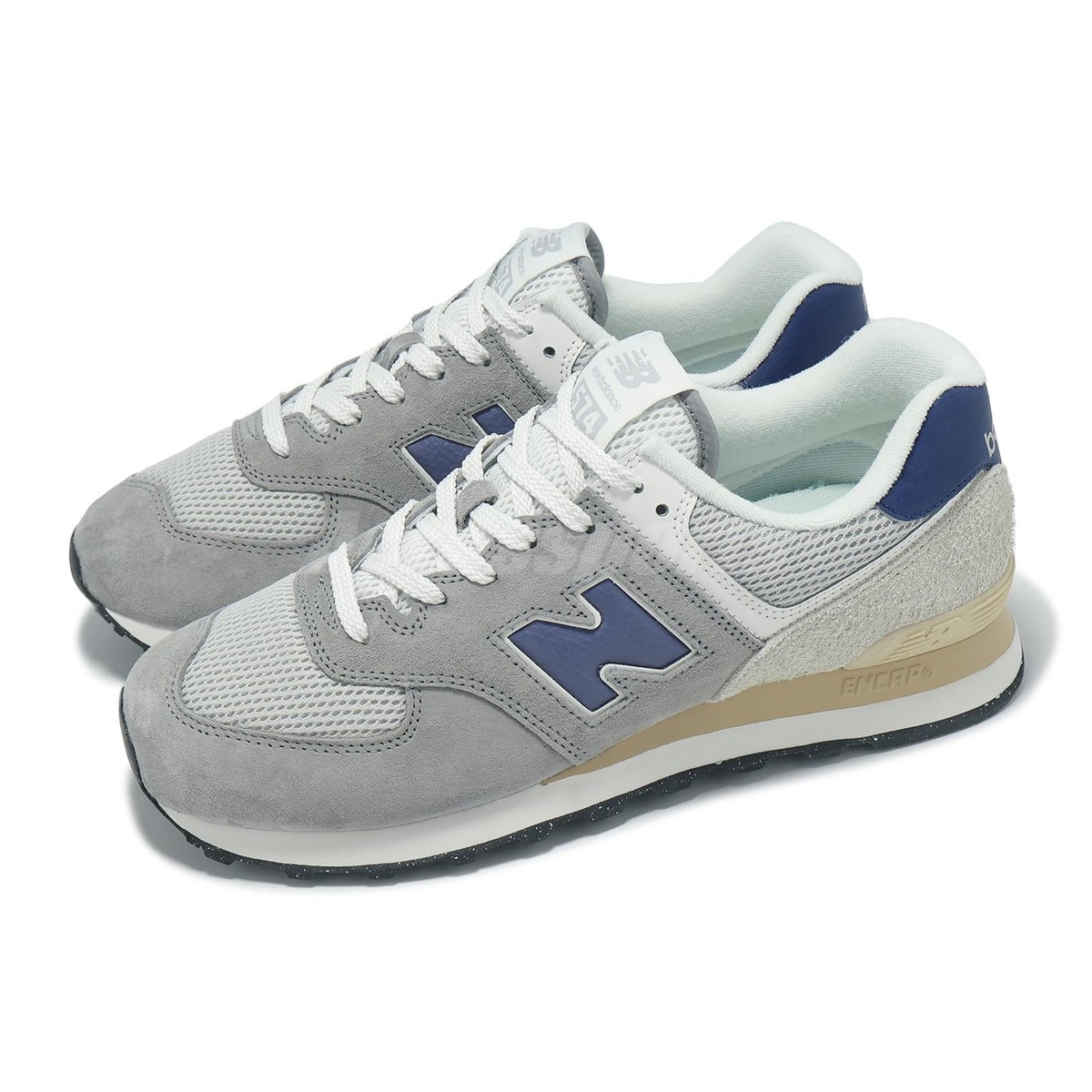 New Balance 574 NB Grey Navy Men Unisex Casual Lifestyle Shoes 