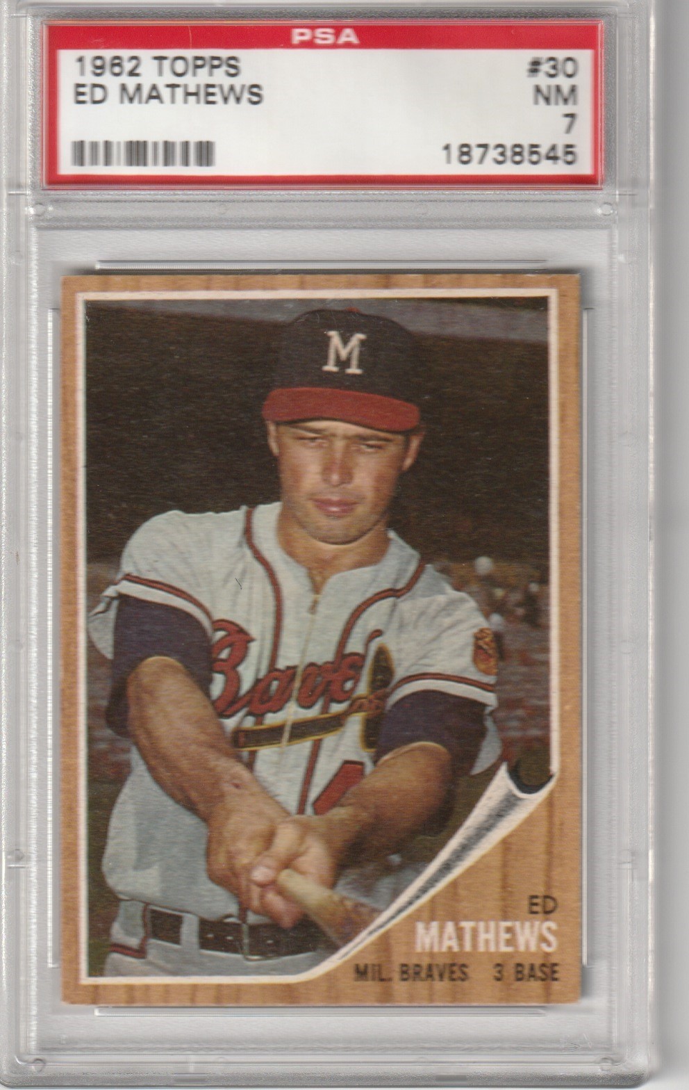 1962 Topps Ed Mathews #30, PSA NM 7