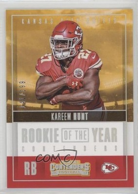 2017 Panini Contenders Rookie of the Year Silver /199 Kareem Hunt #RY-14 RC 04cw