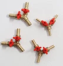Y Shaped 3 Way Shut off Valve 2 Switch Ball Valve Brass Fittings Fuel Splitter
