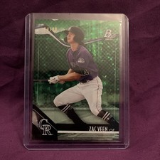 2021 Bowman Platinum Zac Veen Green Foil /99 Colorado Rockies