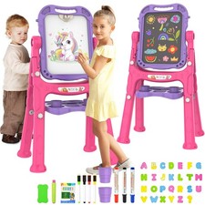 Art Easel for Kids - Adjustable Standing Rotatable Double Sided Toddler Easel...