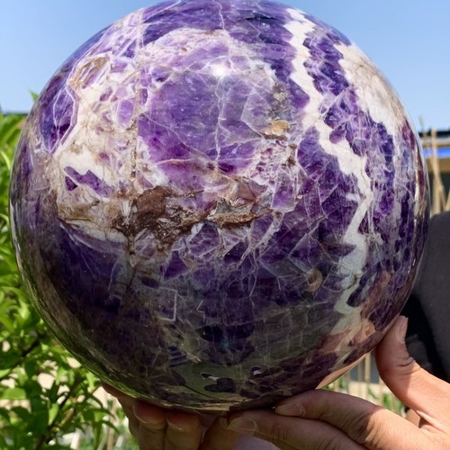 32.03LB Natural beautiful Dream Amethyst Quartz Crystal Sphere Ball Healing - 第 12/16 張圖片