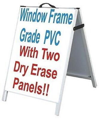 PVC A-Frame 24''x36'' Double Sided Sidewalk Sign w/2 White Dry Erase Panels