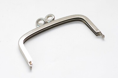 Taschenrahmen / Taschenbügel / Portemonnaie, ca. 95 x 50 mm, Nickel, 80er Jahre