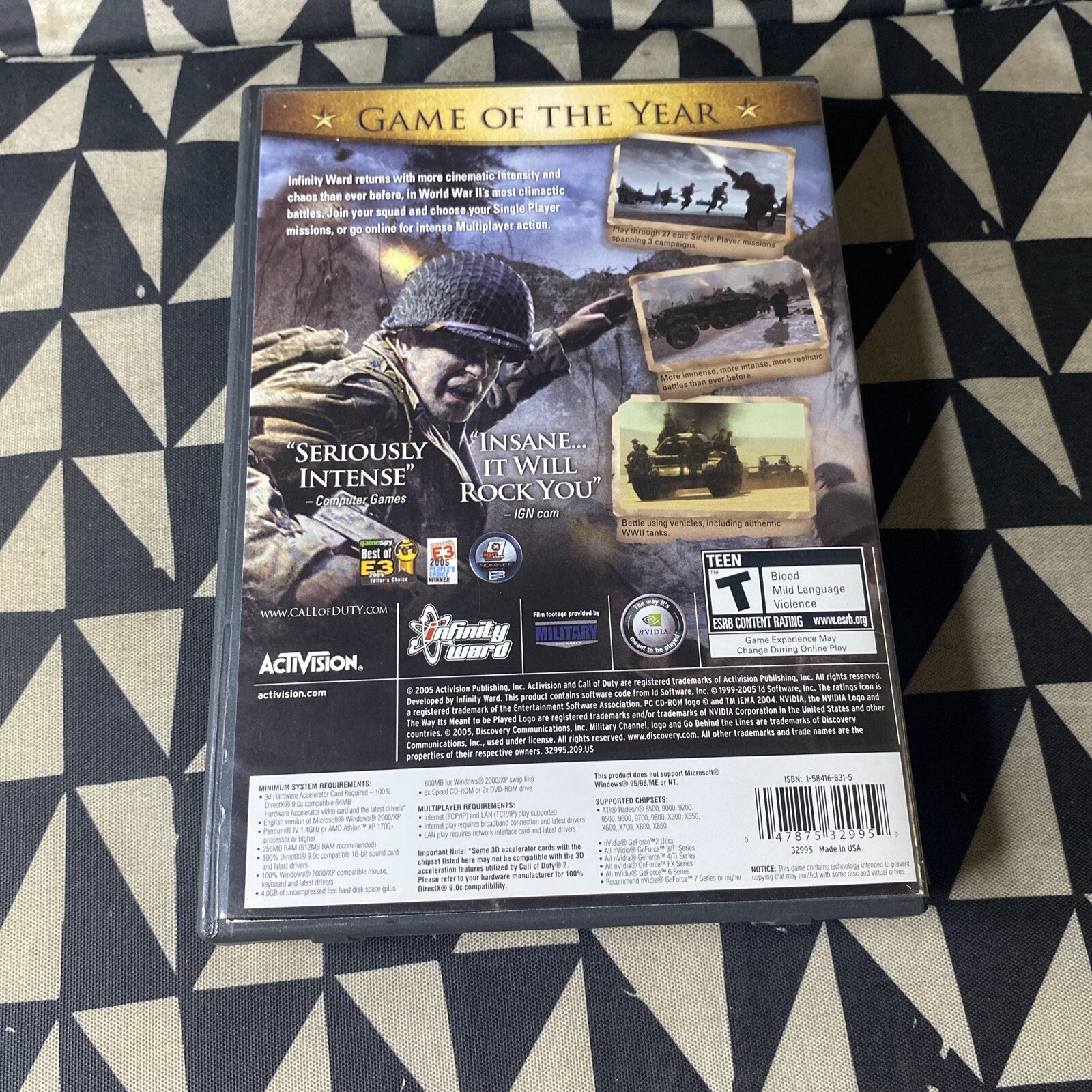 Two In One Cod Disc Call of Duty 2 PC CD Rom Game 6 Disc Set 2005 Manual Included ...