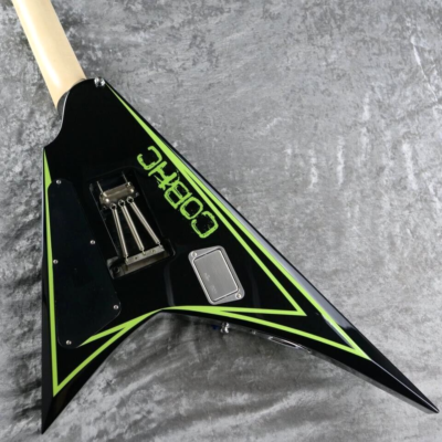 EDWARDS E-ALEXI GREENY Black Lime Green Pinstripe & Skull Electric