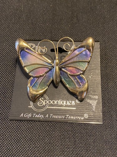 Spoontiques Pin Art Capiz Shell Butterfly Brooch